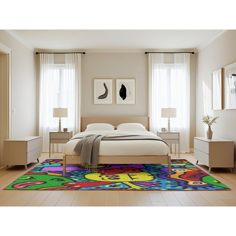 Barger Machine Woven Rug, Rectangle 5' x 8'