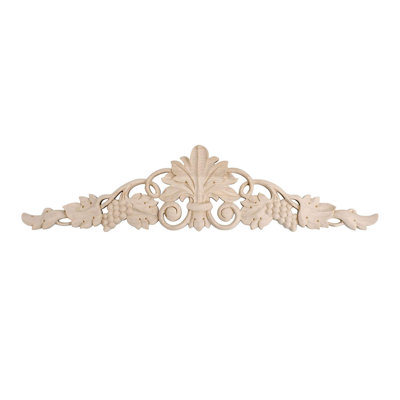 3-7/8 in x 16-1/8 in x 1/2 in Unfinished Wood Onlay Grape Vine Wood Applique
