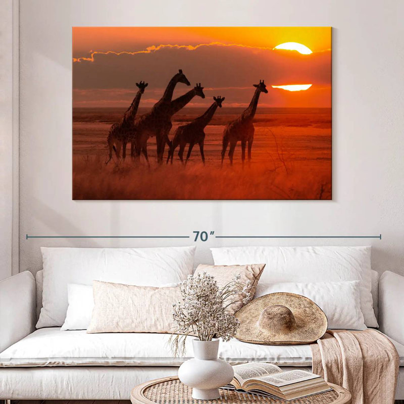 Brampt, girafes d'Afrique itinérantes, H 34 po x l 51 po