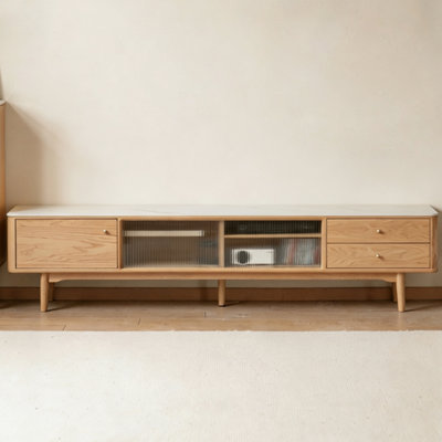 Modern Burlywood Solid Wood TV Stands