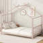 Lit plateforme simple en métal, rose-1493247285