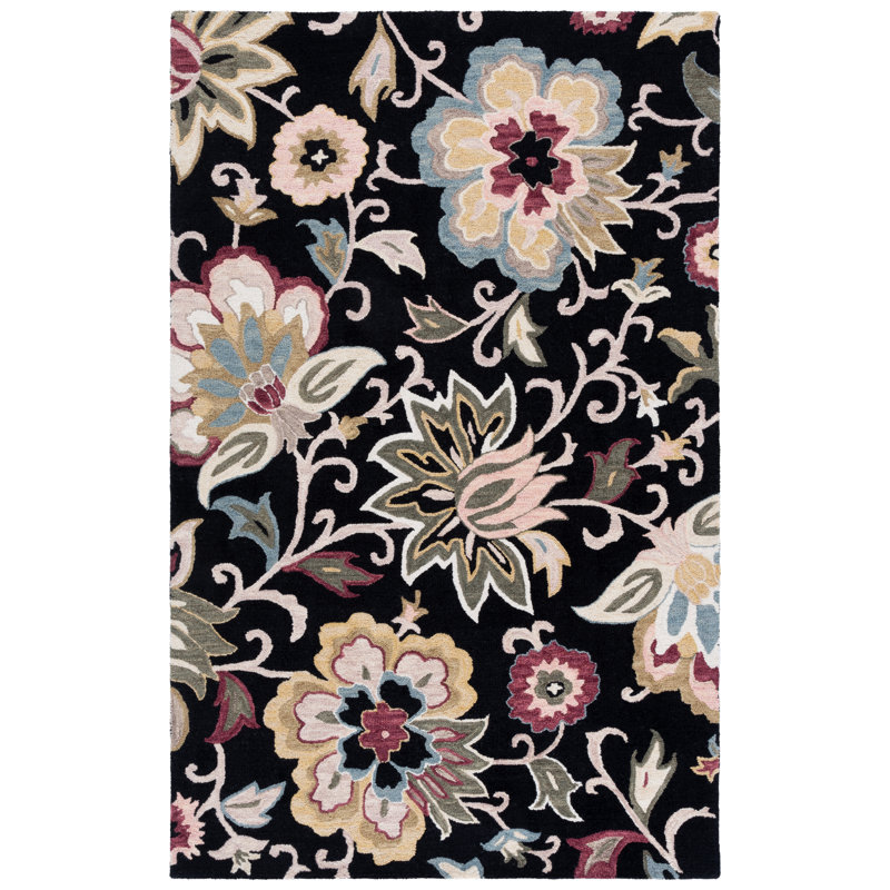 Blossom Hand Tufted Wool, Cotton Floral Indoor Rug, Rectangle 8' x 10'