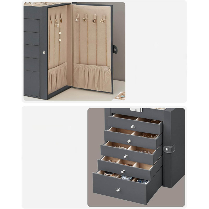 Jewelry Armoire, Grey