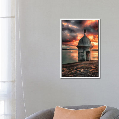 San Juan Bay Sunset With A Sentry Post by George Oze - Print on Canvas