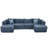Xavia 135.4" Compressed U-Shaped Upholstered Sectional Sofa with 2 Movable Ottomans-128837905