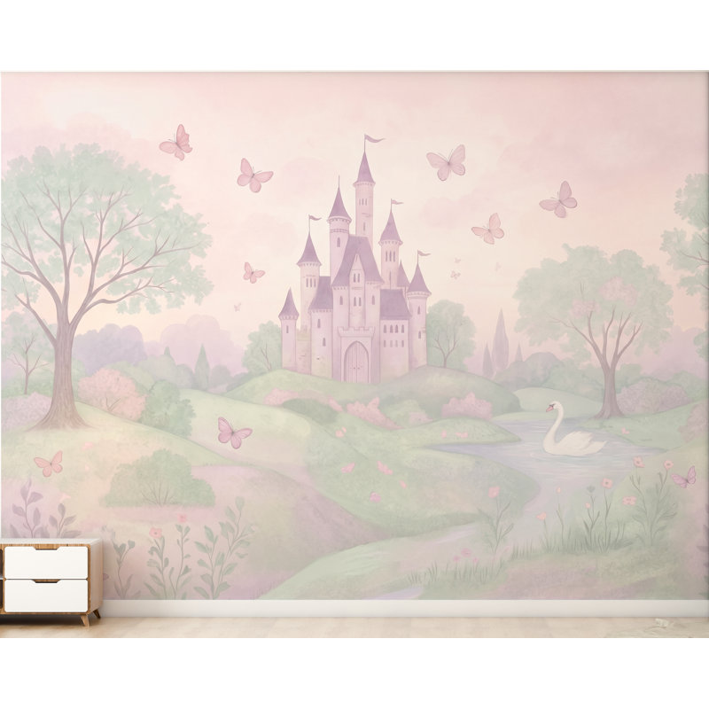 Princess Castle, 100 po x 144 po, Non-Woven Wallpaper