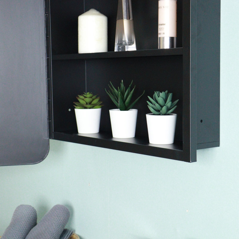 Bily W H Framed Medicine Cabinet Mirror 2 Adjustable, 28" H x 20" W x 5" D