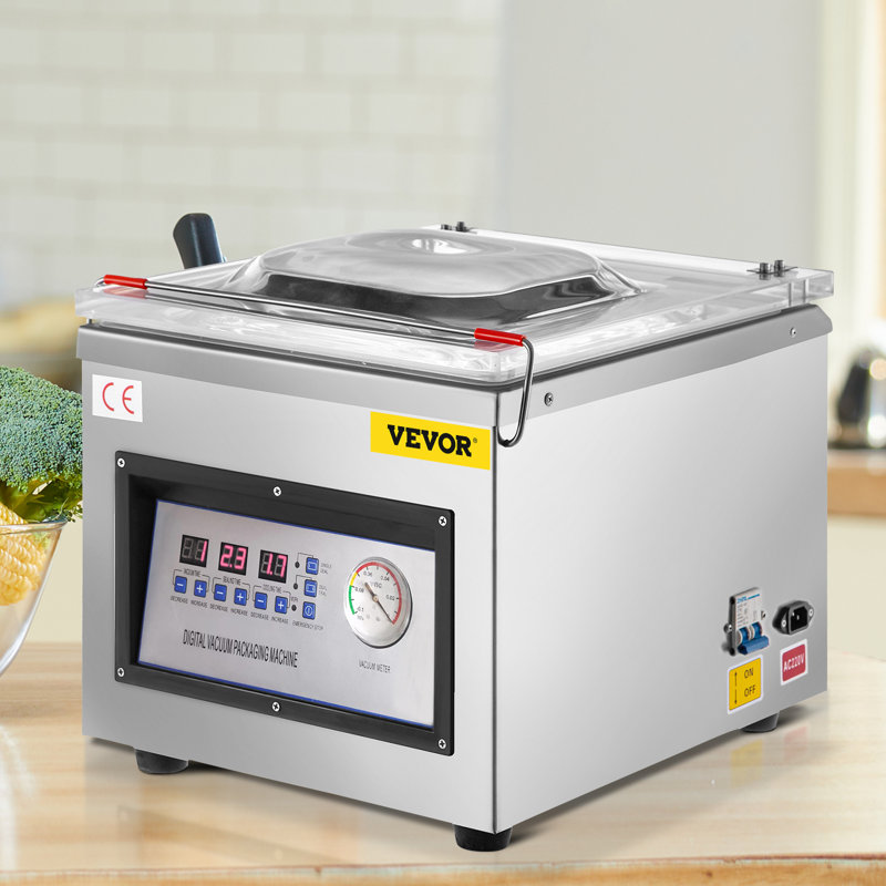 Machine sous vide à cloche, puissance de 320 W, format compact avec une longueur de scellage de 32 cm, idéale pour une utilisation domestique et professionnelle, pour emballer sous vide les aliments humides, la viande, les marinades et bien plus encore.