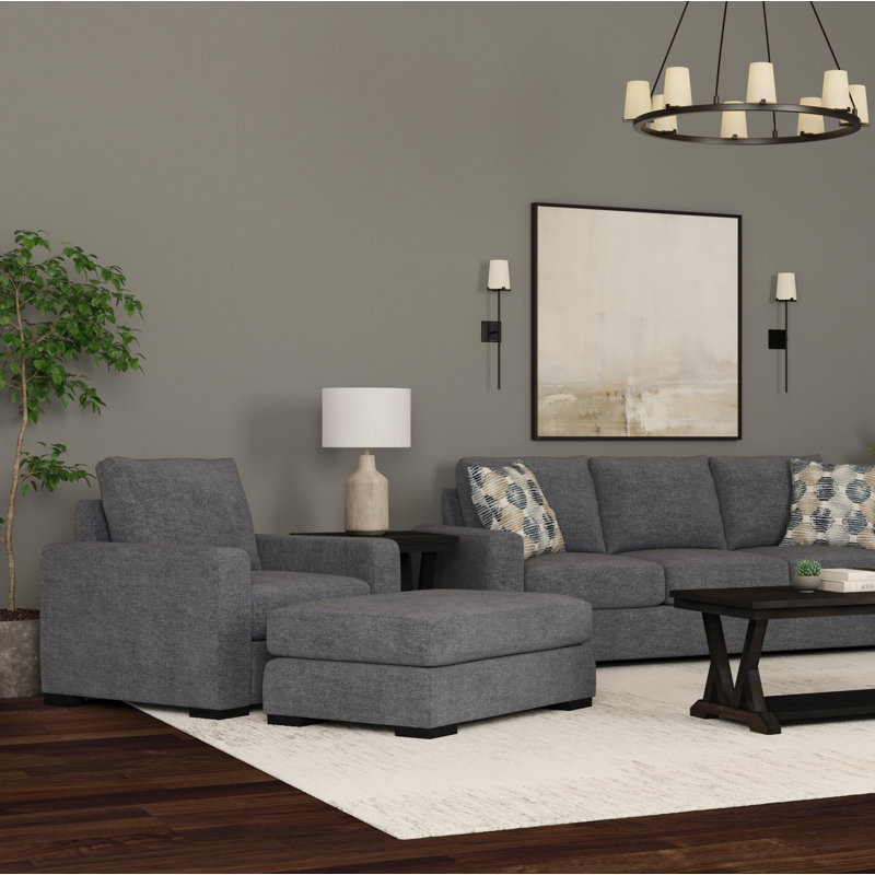 Oliver Chair And Ottoman, Gray
