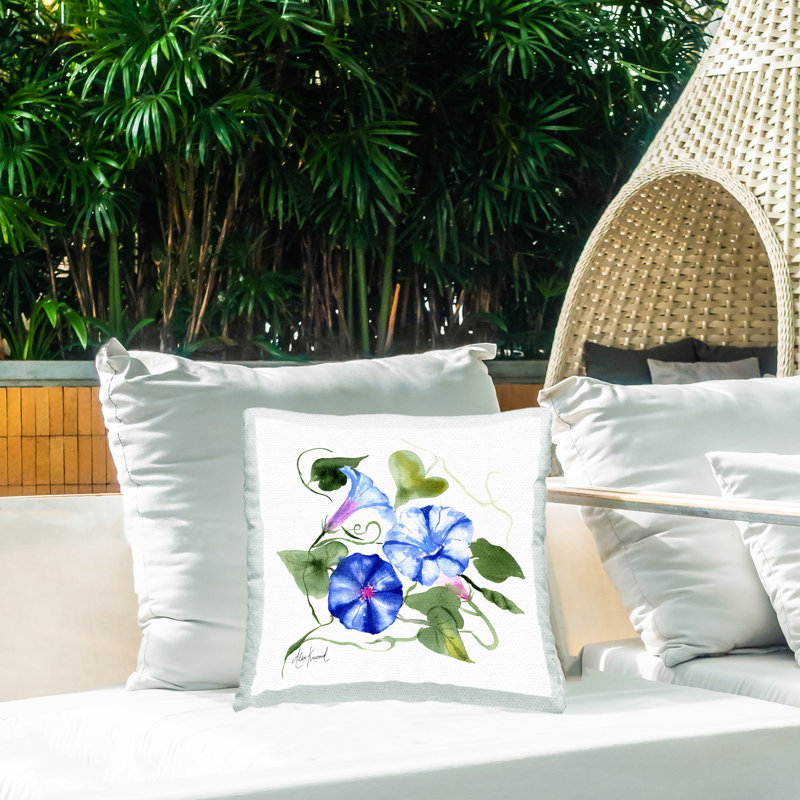 Coussin d'extérieur Morning Glory Buds par Alexandria Gilbert Kincaid