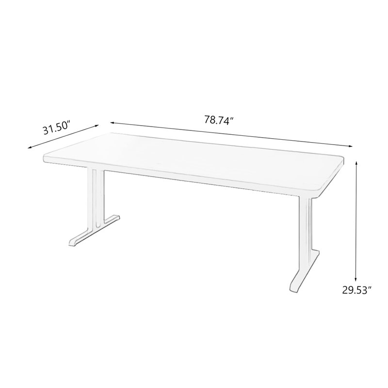 Brown Rectangular Solid Wood desk, 29.53" H x 78.74" W x 31.5" D