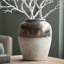 Vase rond en céramique brun Sienna-650993407