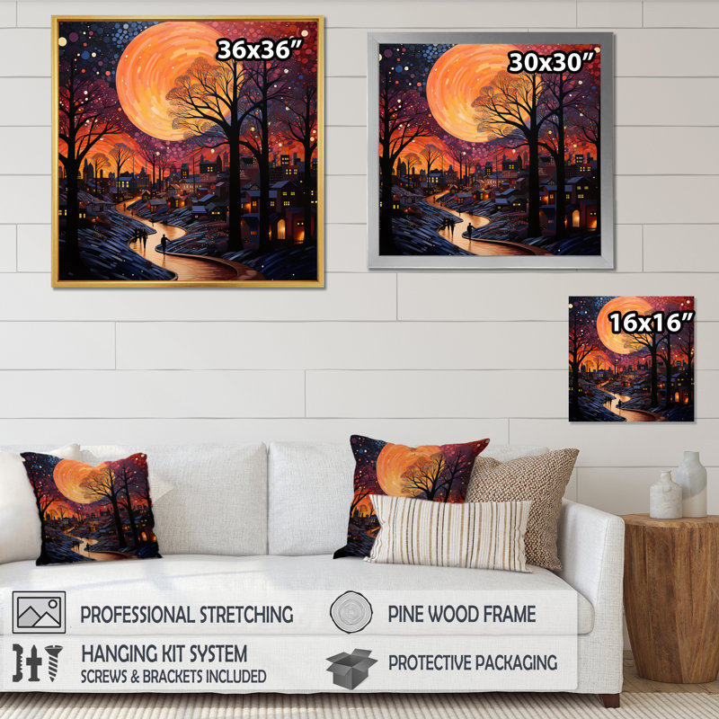 Harlem Renaissance Harlem at Night II - reproduction, H 30 po x l 30 po x P 1 po, Cadre flottant noir