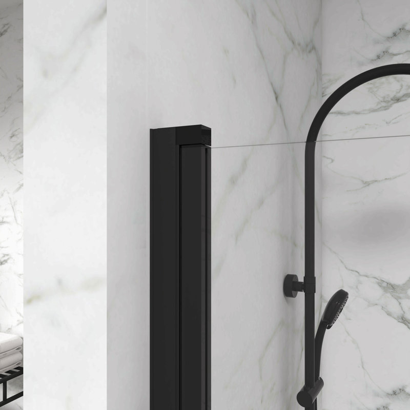Porte de douche à panneau pivotant 180 °, noir