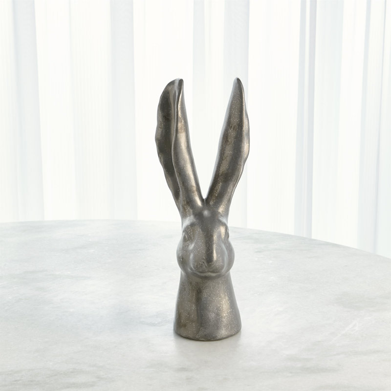 Rabbit Figurine, 16.25" H x 6.25" W x 6.25" D, Matte Gold
