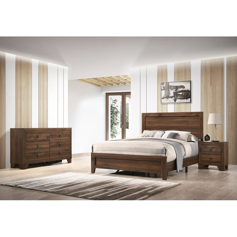 Jomira 3-2_Laure Panel Bedroom Set, Queen, 3 Pieces: Bed, 2 Nightstands