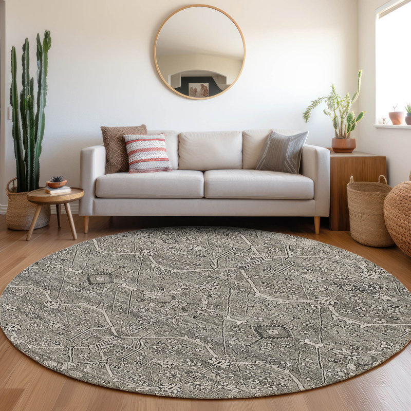 Tapis intérieur / extérieur gris Samirah , 3 pi x 5 pi