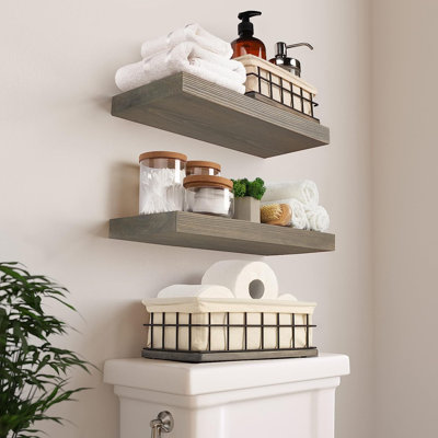 2 Piece Pine Floating Shelf