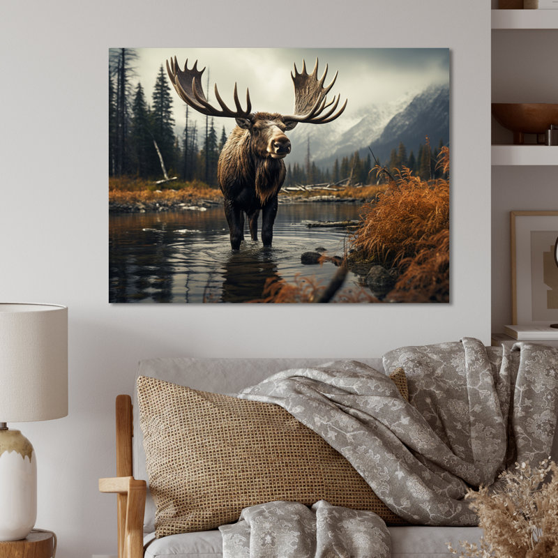 «Canada Majestic Moose I», reproduction d'art mural en métal, H 30 po x l 40 po x P 1 po