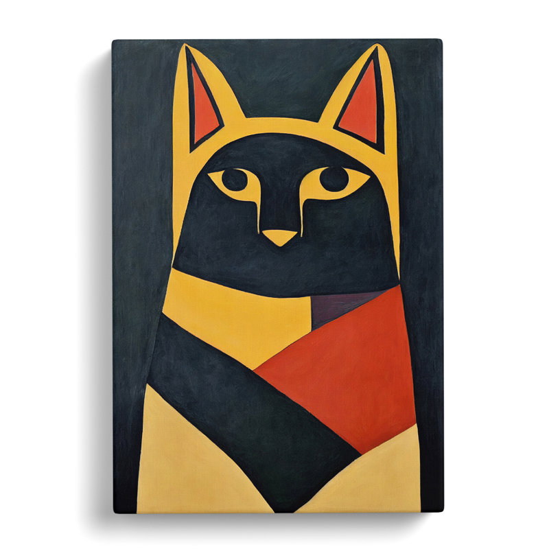 Chifley Egyptian Cat - Wall Art, 50cm H x 35cm W x 3cm D, No frame