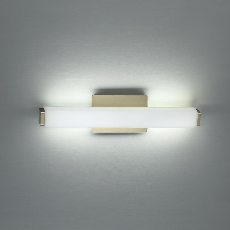 Vogue 1 - Light LED Flush Mounted Sconce, Brushed Brass, 3000K, 4.88" H x 20" W x 3.13" D