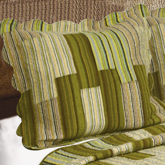 Camping Patchwork Patchwork Sham Set, Euro