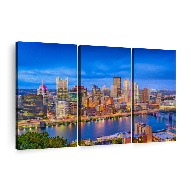 «Pittsburgh Blue Hour» sur, H 42 po x l 65 po