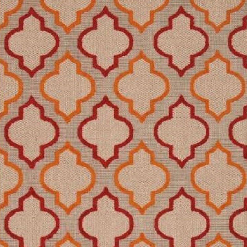 Tapis intérieur / extérieur à motif de treillis rouge Natarsha 3 pi x 4 pi, Rectangle 9 pi 6 po x 13 pi