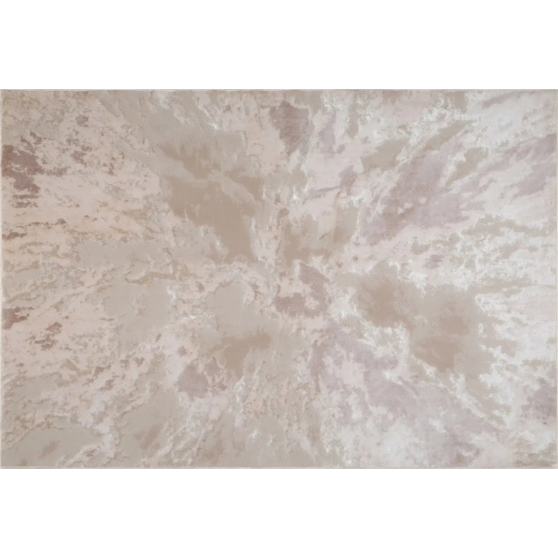Rectangle Abstract Area Rug, Beige, Rectangle 60 x 110 cm
