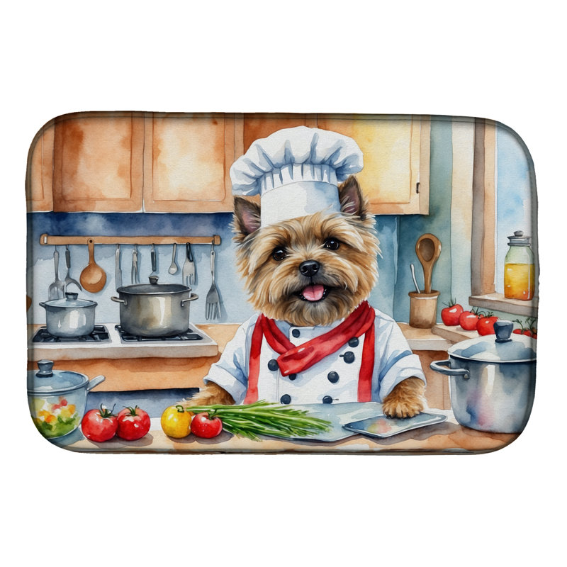 Cairn Terrier The Chef Dish Drying Mat