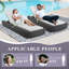   Chaise longue d'extérieur en osier PE avec dossier réglable avec coussin pour patio, jardin, bord de piscine-228984418