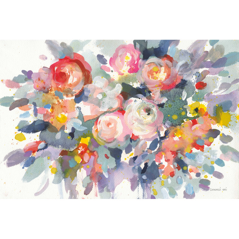 Éclat de fleurs, H 32 po x l 48 po, Non, Toile tendue