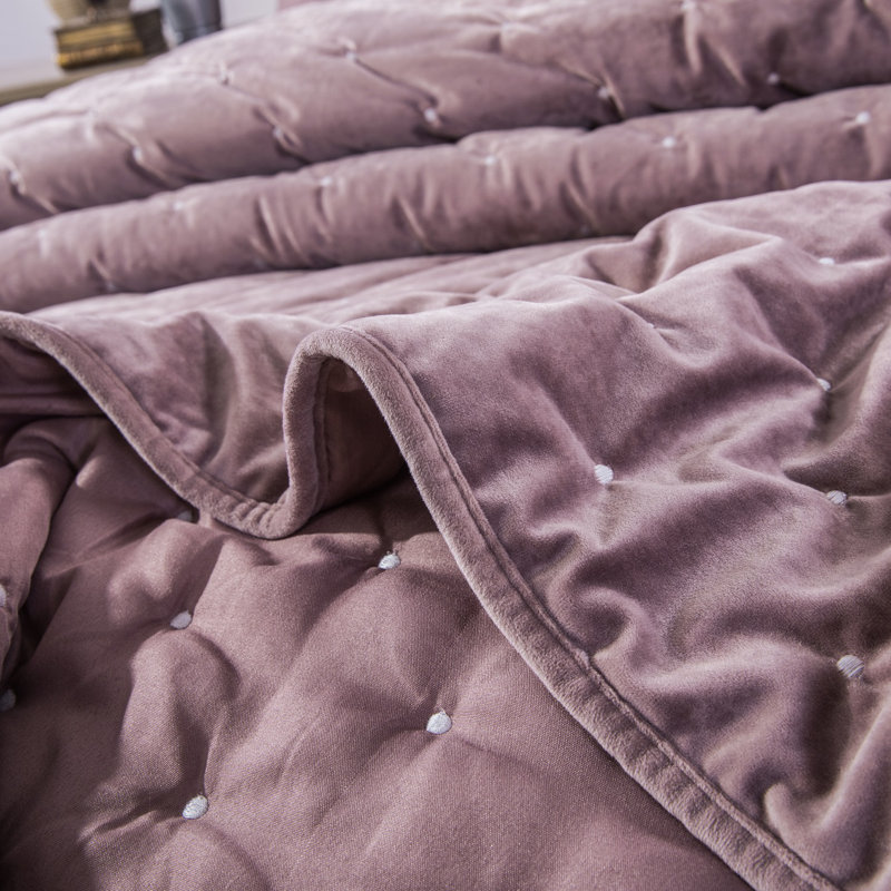 Ensemble de courtepointe Velvety Dreams, Courtepointe grand + 2 couvre-oreillers standard, Mauve