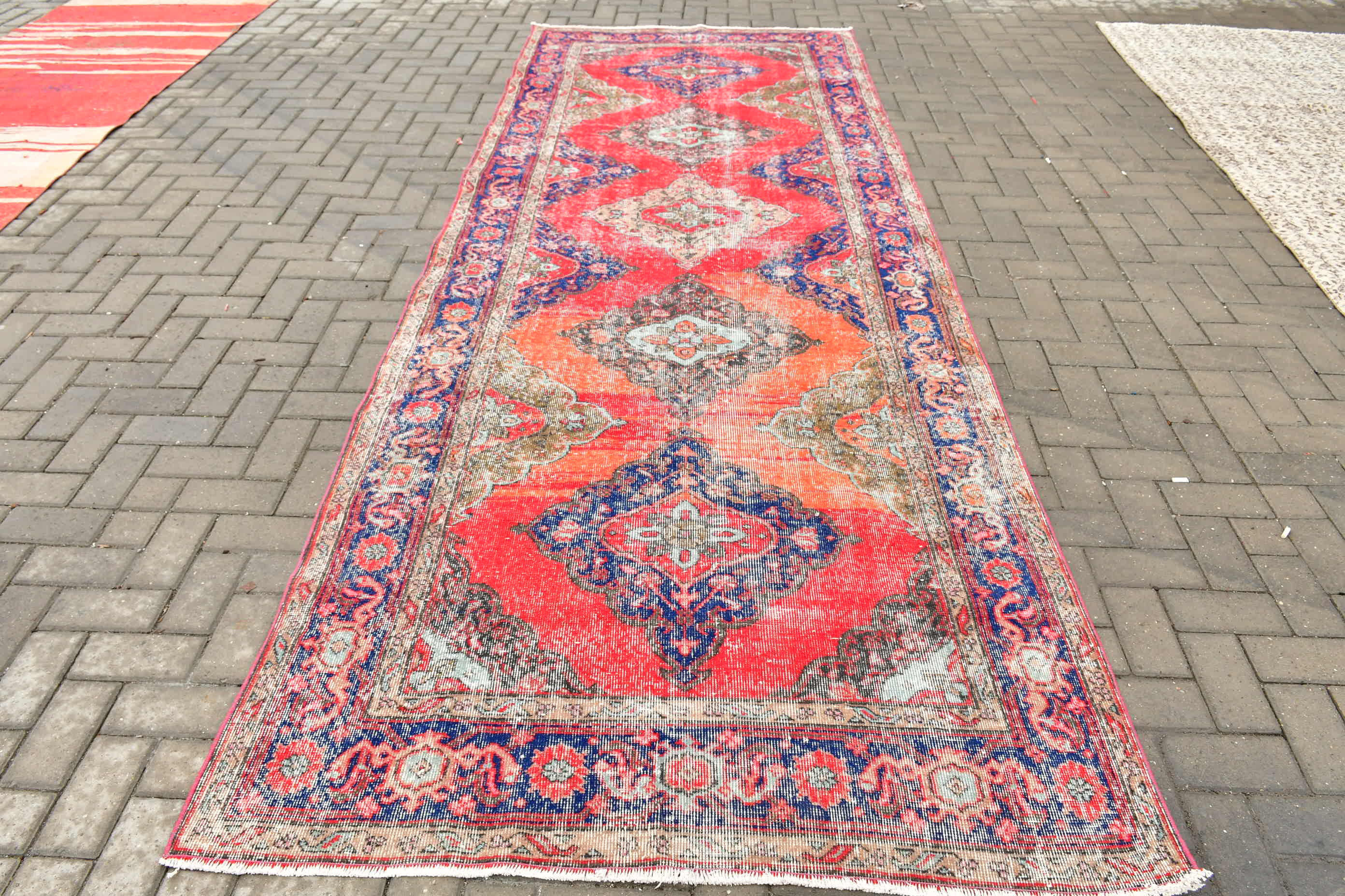 Bungalow Rose Handwoven Red Turkish Runner Rug with Bohemian Wool for ...