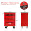 Chariot à outils multifonctionnel à 4 tiroirs rouge et noir avec roulettes et couvercle en acier inoxydable, pour le rangement dans un garage, la fonction de freinage, une poignée à tirer d'un côté, des tiroirs à roulement de charge de 15 kg,-888587590