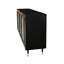 Armoire décorative 4 portes en verre: Buffet en bois laqué noir pour le bureau, Buffet d'entrée avec portes: Armoire, Cuisine-1163189163