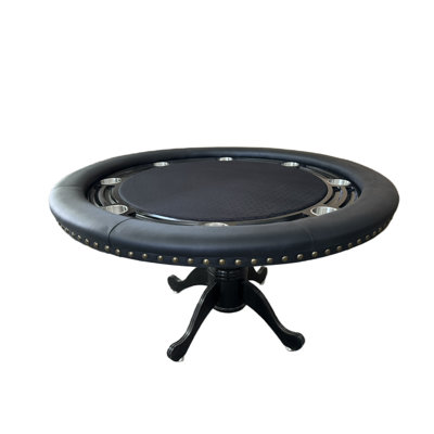 Table ronde pour poker avec plateau à jetons et porte-gobelet pour 8 joueurs