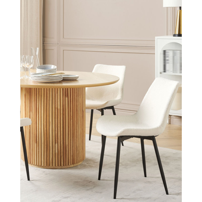 Syne 41cm H Polyester Blend Upholstered Metal Spindle Side Chair, White