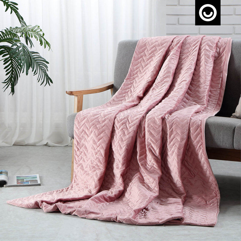 Couverture lestée pour chambre Enia, Rosé, l 48 po x L 72 po, 12 lb