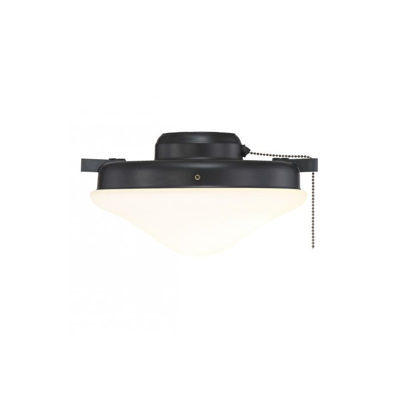 Ventilateur 2 lumières Meridian en noir mat, Noir mat