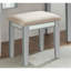 Meuble-lavabo de style transitionnel avec tabouret, conception en bois massif, 3 tiroirs de rangement, miroir central de 5 mm, ameublement de chambre à coucher à finition argentée, 1 pièce et contour, option de sélection