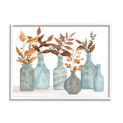 «Varied Botanical Foliage Leaves» par Cindy Jacobs - cadre flottant, impression sur bois