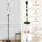  68.5" Standing Floor Lamp Seamless sketch musical theme notes music treble clef Dimmable Metal Pole Lamp with Linen Lampshade LED Bulb Included