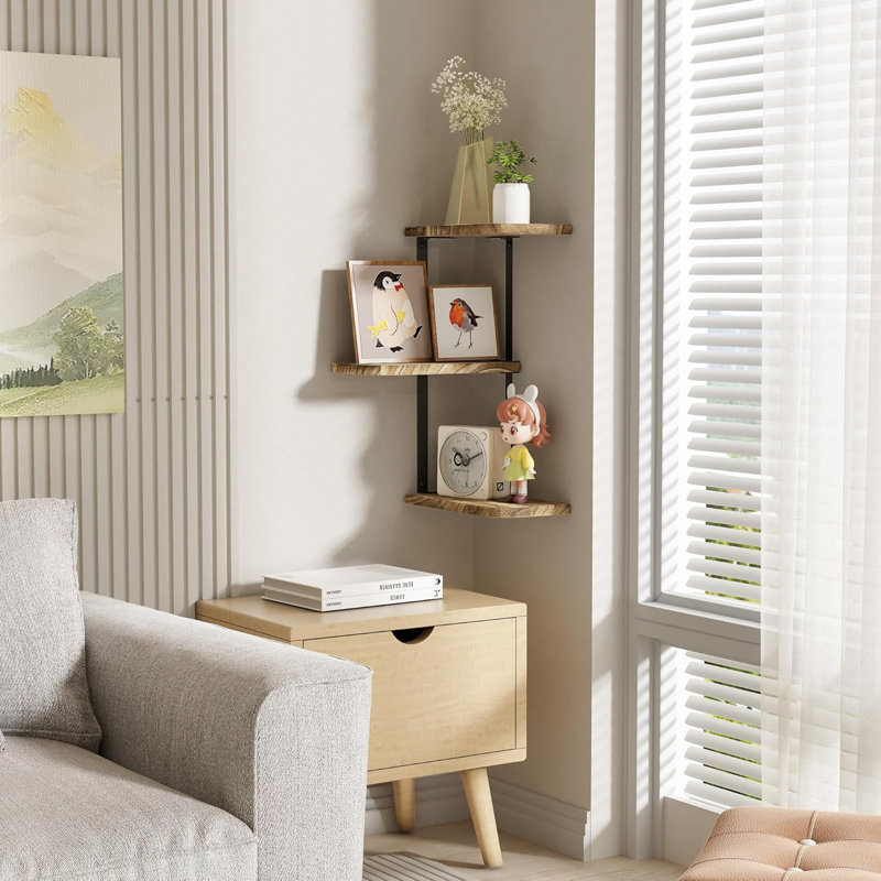 Radegund 3 Piece Solid Wood Floating Shelf