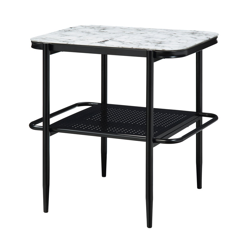 Ensemble de 3 tables d'appoint élégantes 3 pièces avec plateau en verre trempé et plateau en verre blanc