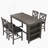 5-Piece Counter Height Rustic Farmhouse Wooden Bar Table Set With 4 Sturdy Dining Chairs And Comfortable Seating.-675698283-675698262