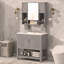Meuble-lavabo 36 po avec lavabo supérieur et miroir moderne avec barre à serviettes-111123605