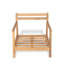 Fauteuil club de patio en bois d'acacia avec coussin résistant à l'eau, teck et beige (1 pièce)