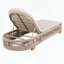 Ensemble de 4 chaises d'extérieur réglables en bois d'acacia avec corde beige et fer naturel (non rembourrées)-1881344751