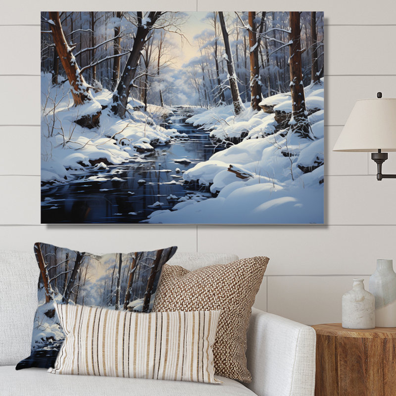 «Winter Silent Woods II - Winter Landscape», reproduction sur toile encadrée, 12" H x 20" W, Toile tendue